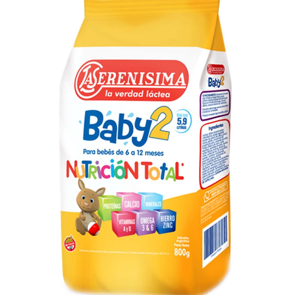 Fórmula Lactea La Serenisima Baby 2 en Polvo x 800 gr