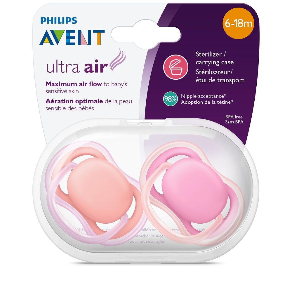 Chupete Avent Ultra Air Liso Nena 6 a 18 Meses x 2 Un SFC 245_22