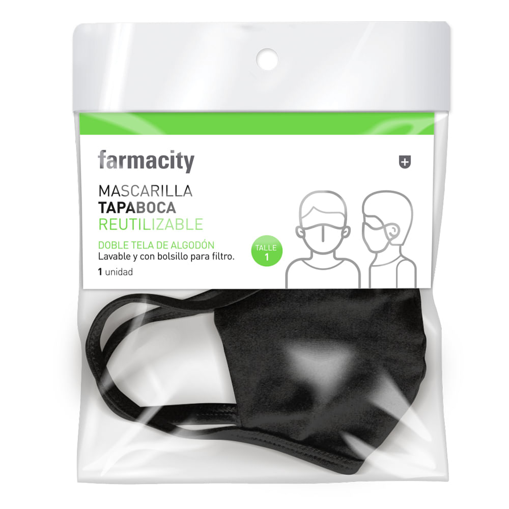 Tapaboca Con Bolsillo Farmacity Negro Talle 1 X 1 Un Farmacityar