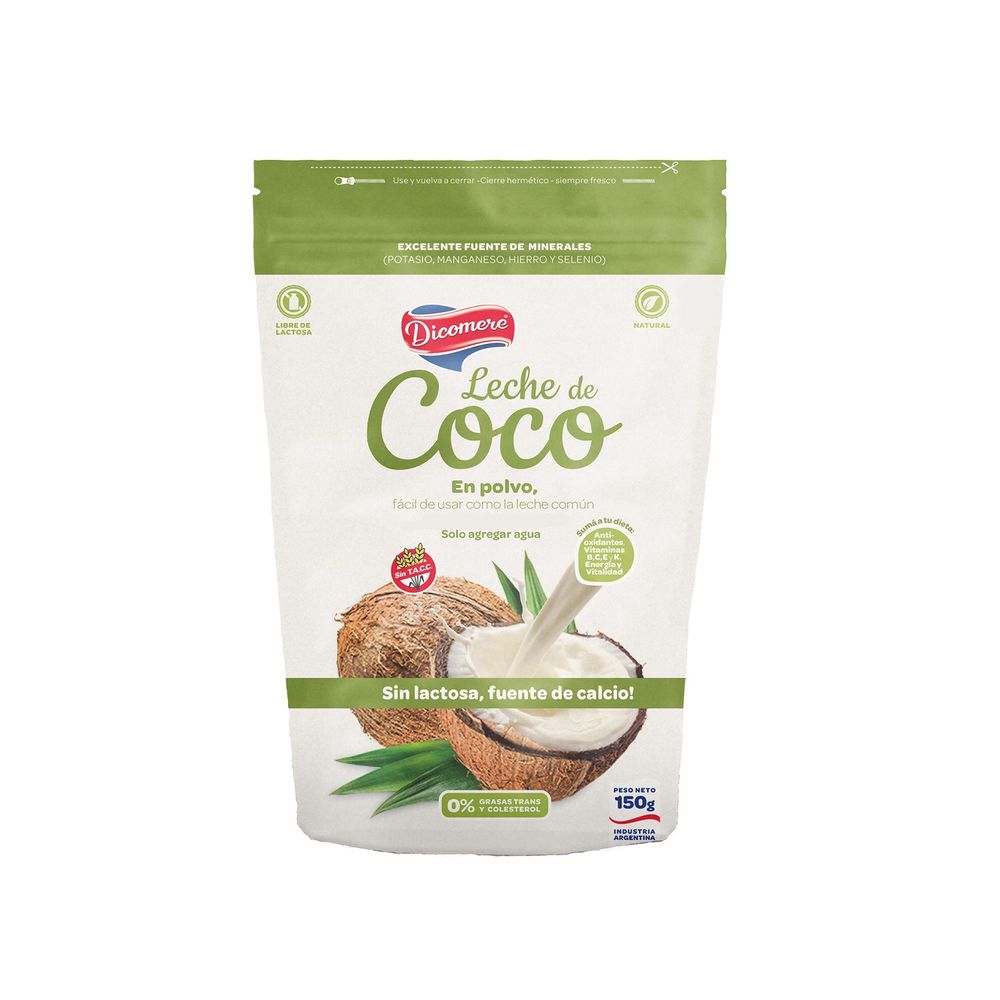 Leche de Coco Dicomere en Polvo sin Tacc x 150 g - farmacityar