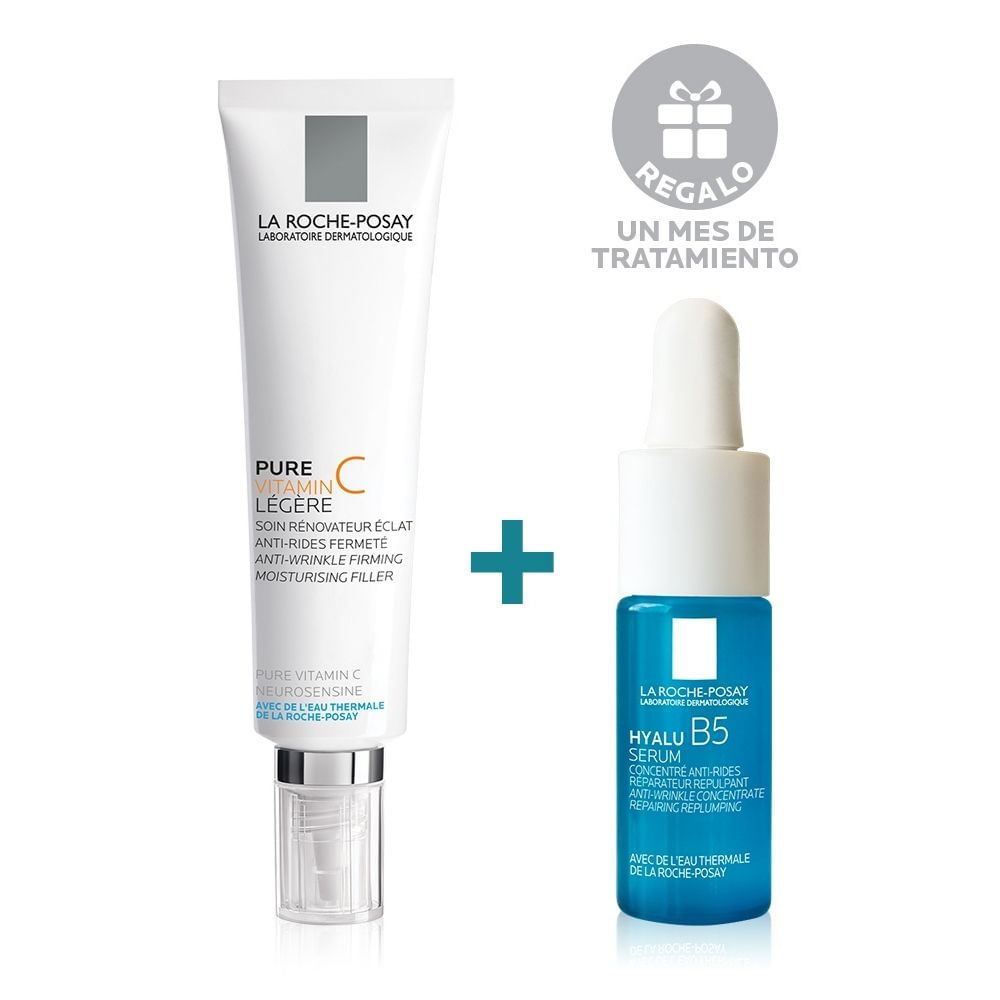 Cofre La Roche Posay 1 Crema Facial Pure Vitamin C Legere + 1 Sérum Hyalu B5 de Regalo x 10 ml crema b5 la roche posay