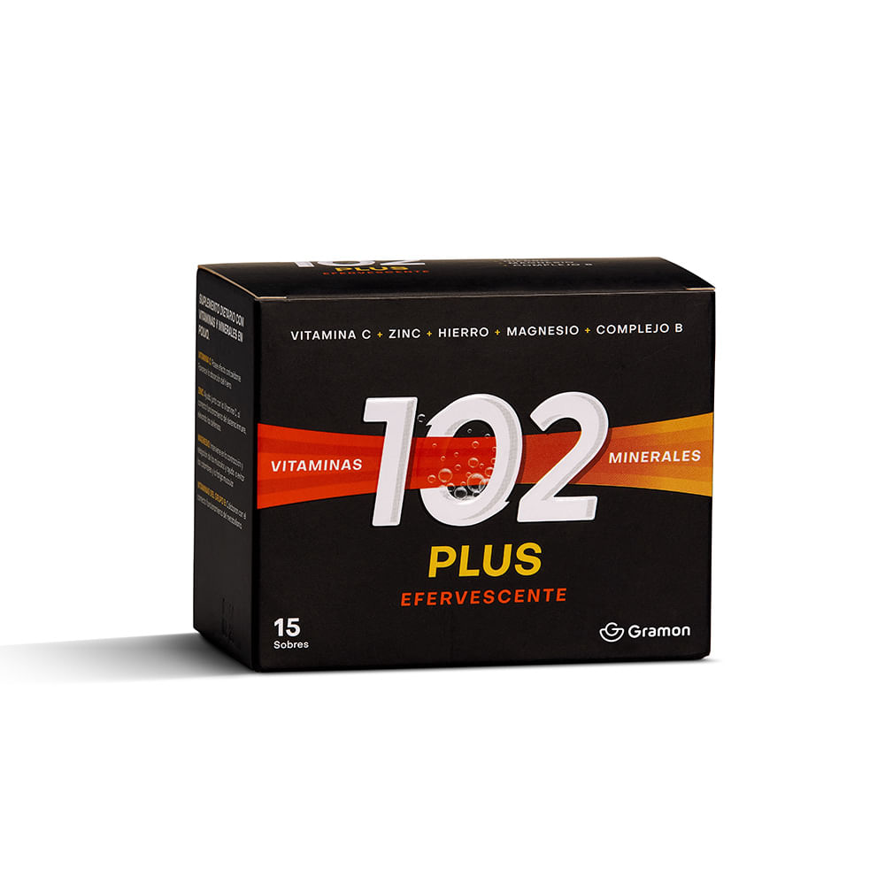 Suplemento Dietario 102 Plus Efervescente x 15 un - farmacityar
