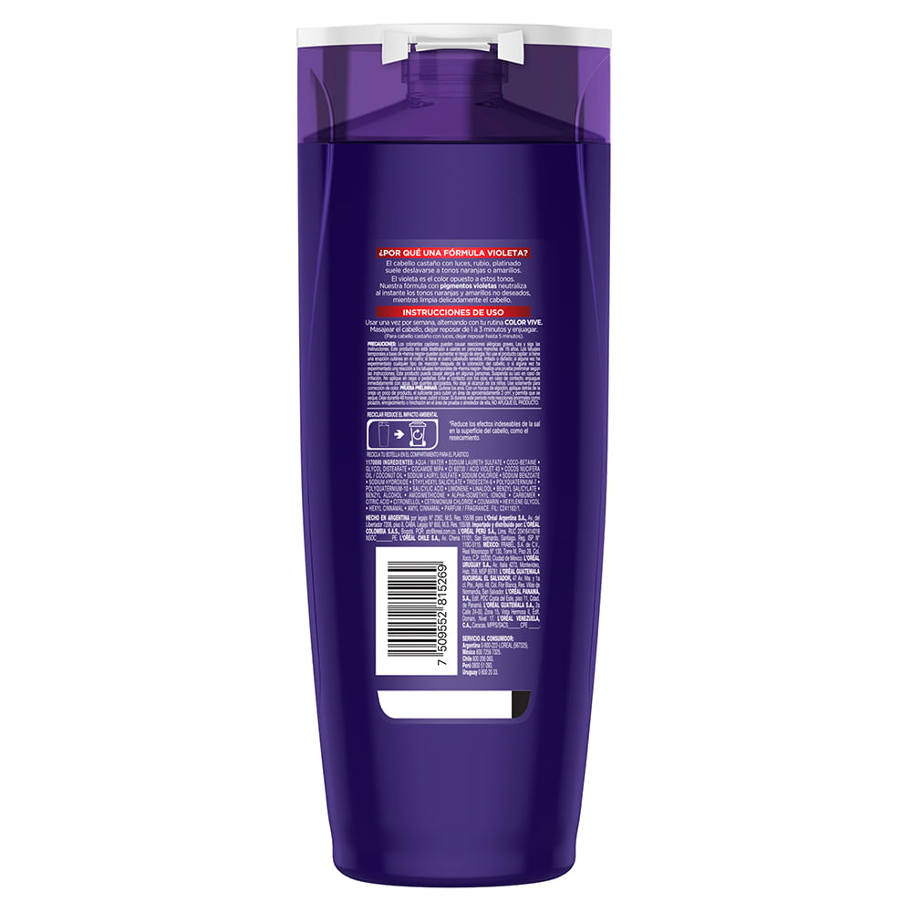 Shampoo Color Vive Elvive Purple x 200 ml farmacityar