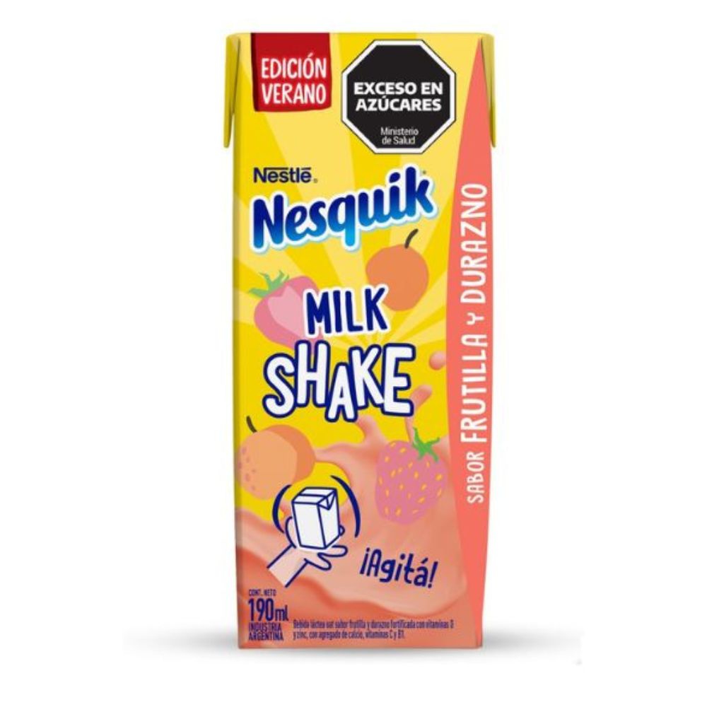 Leche Nesquik Milkshake Frutilla Durazno x 190 ml - farmacityar