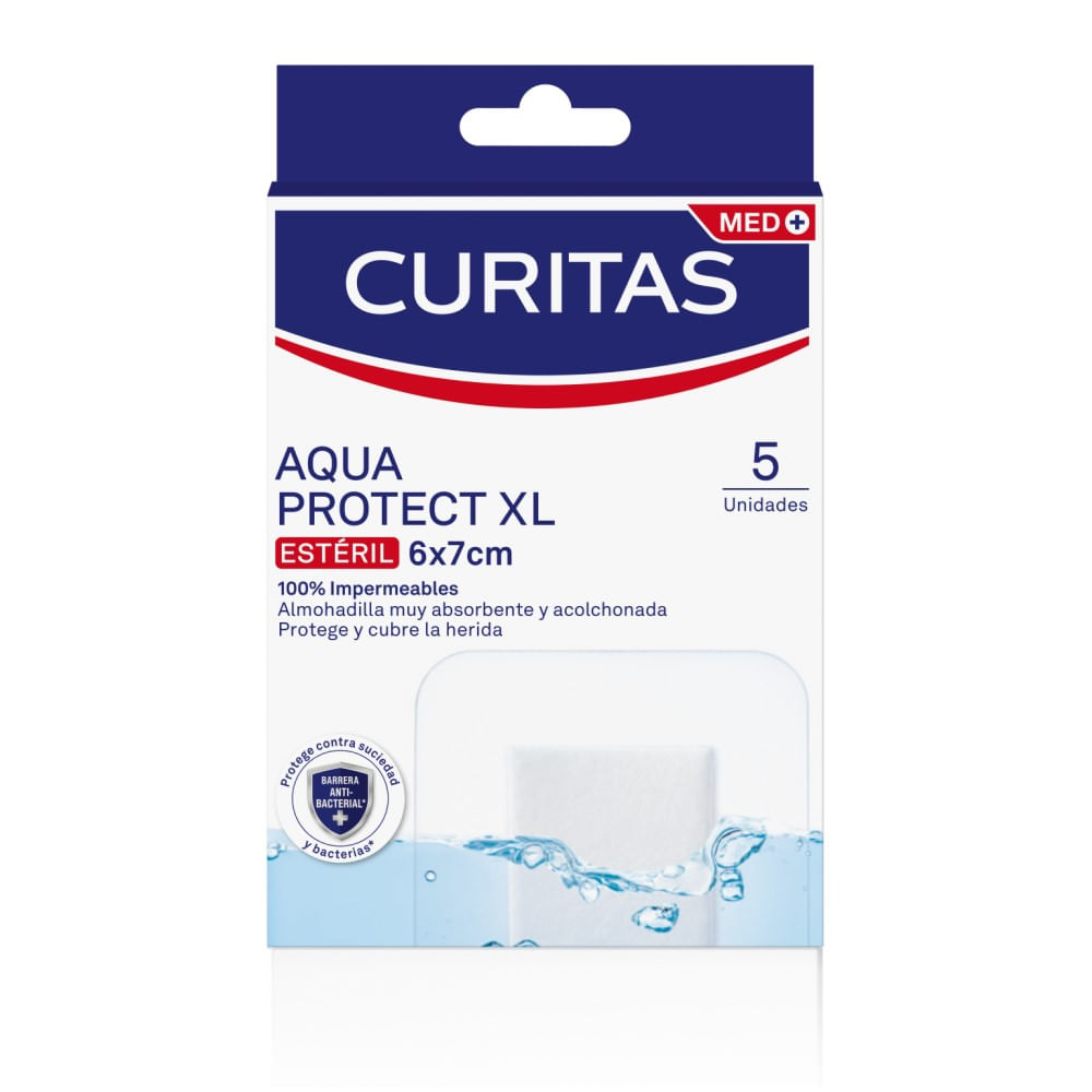 Apósitos Adhesivos Curitas Aqua Protect xl 6x7 cm x 5 un